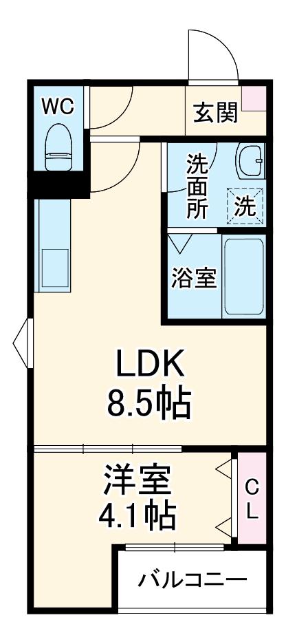 LE COCON 豊田市Ⅱ(1LDK/1階)の間取り写真