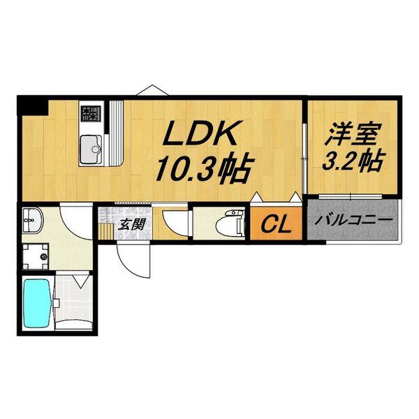 LE COCON 豊田市Ⅱ(1LDK/1階)の間取り写真