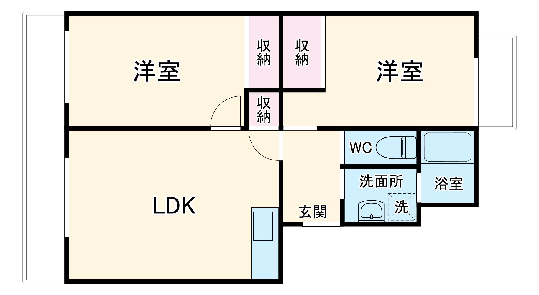 コテッヂ21(2LDK/2階)の間取り写真