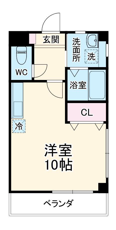 ボナール(ワンルーム/2階)の間取り写真