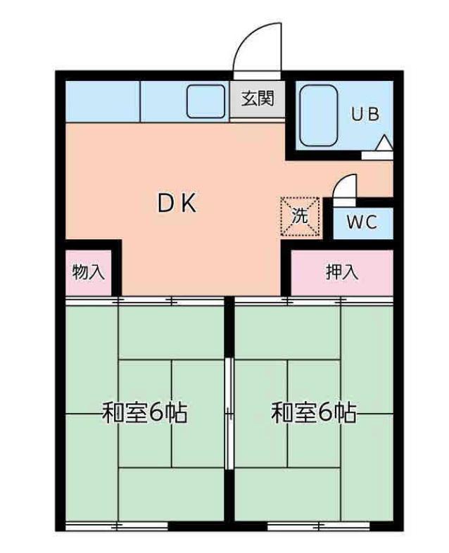 コーポ今井(2DK/2階)の間取り写真