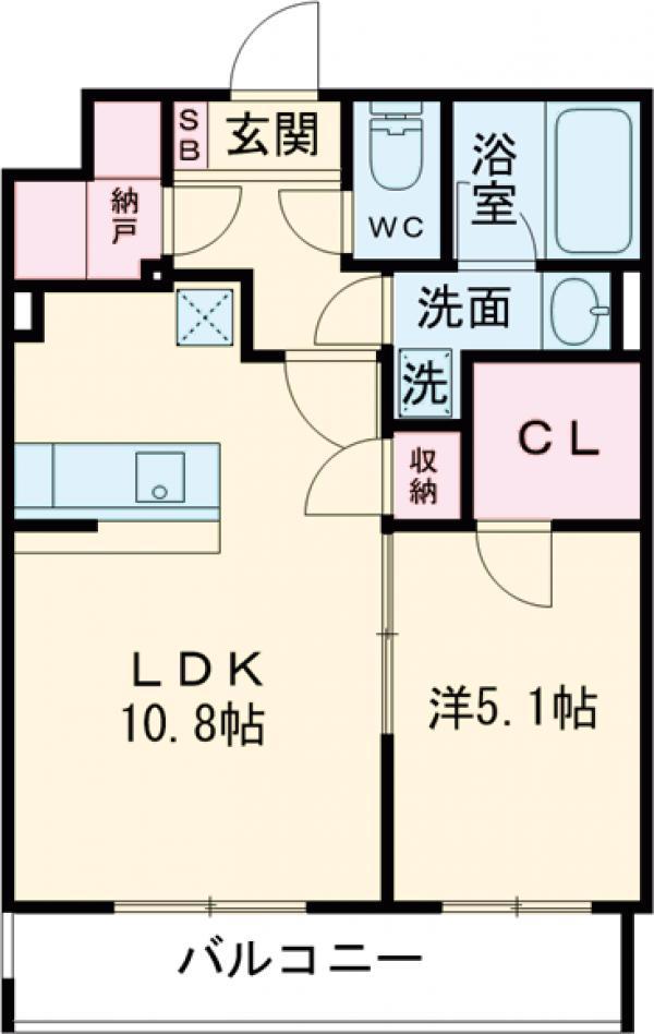 レゴリス成城Ⅱ(1LDK/2階)の間取り写真