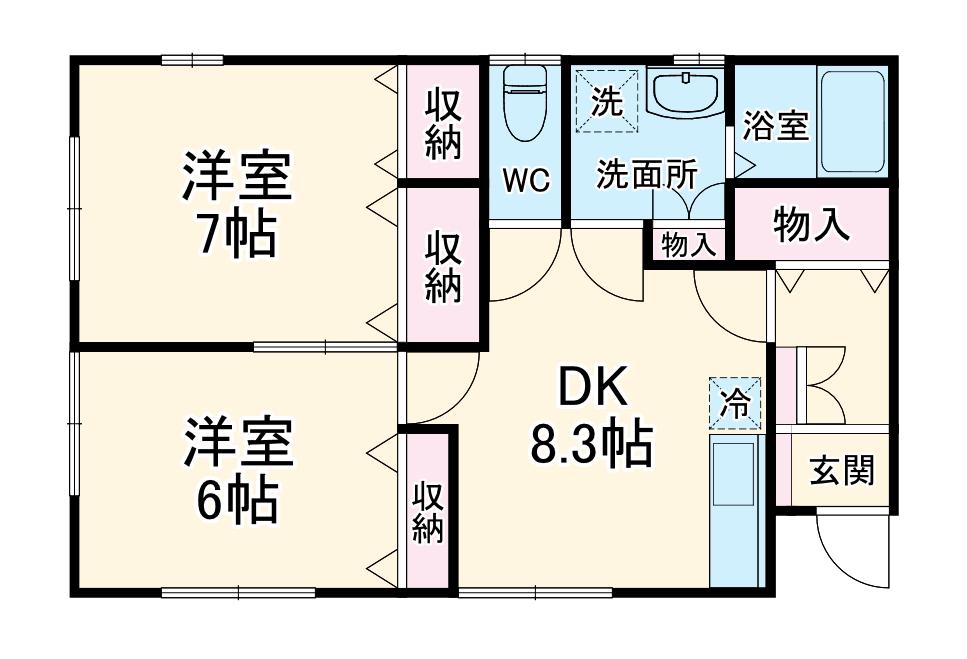 東海道本線 磐田駅 徒歩24分 1階建 築13年(2DK)の間取り写真