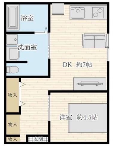 コンフォート青井Ⅱ(1DK/3階)の間取り写真