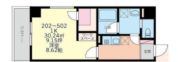 アロー西千葉36番館(1K/5階)の間取り写真