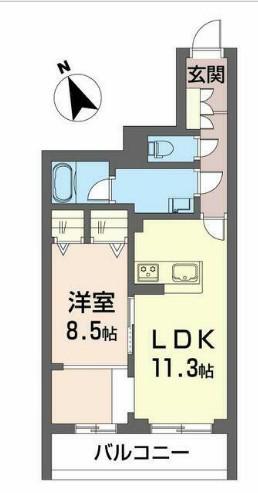 フォーシーズン(1LDK/2階)の間取り写真