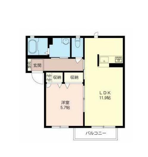 AVENIR(1LDK/1階)の間取り写真