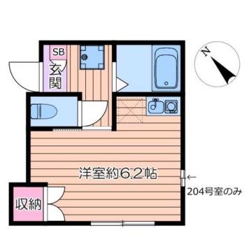 エテルノア(ワンルーム/2階)の間取り写真