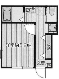 エテルノア(1K/1階)の間取り写真