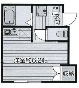エテルノア(ワンルーム/2階)の間取り写真