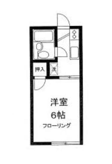 コーポ岸本(1K/1階)の間取り写真