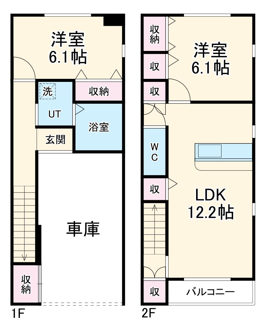 東武鉄道野田線 初石駅 徒歩14分 2階建 築12年(2LDK)の間取り写真