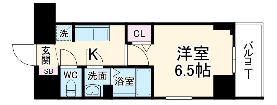 CITY LUX NAMBA サウス(1K/14階)の間取り写真