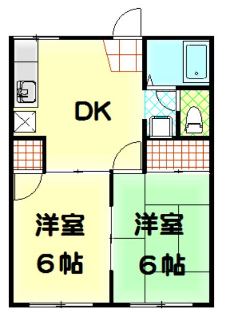 サンテラス(2DK/1階)の間取り写真