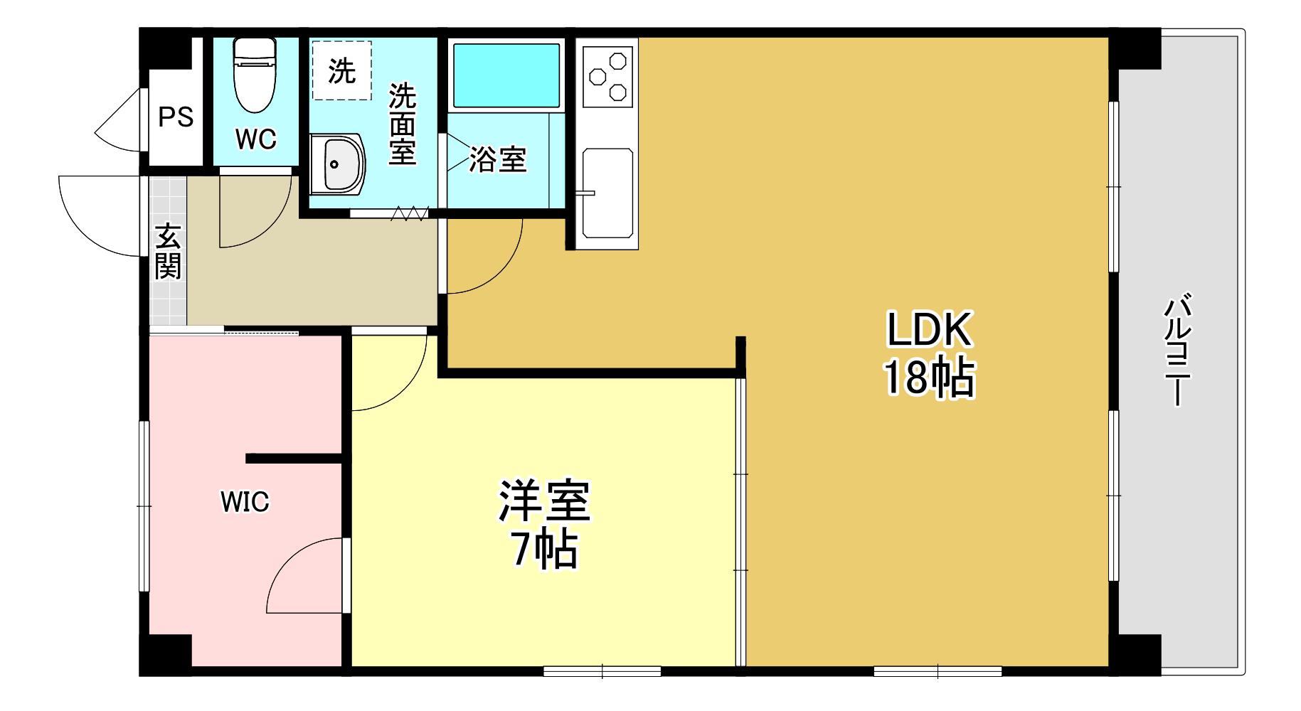 パークヴィラ(1SLDK/2階)の間取り写真