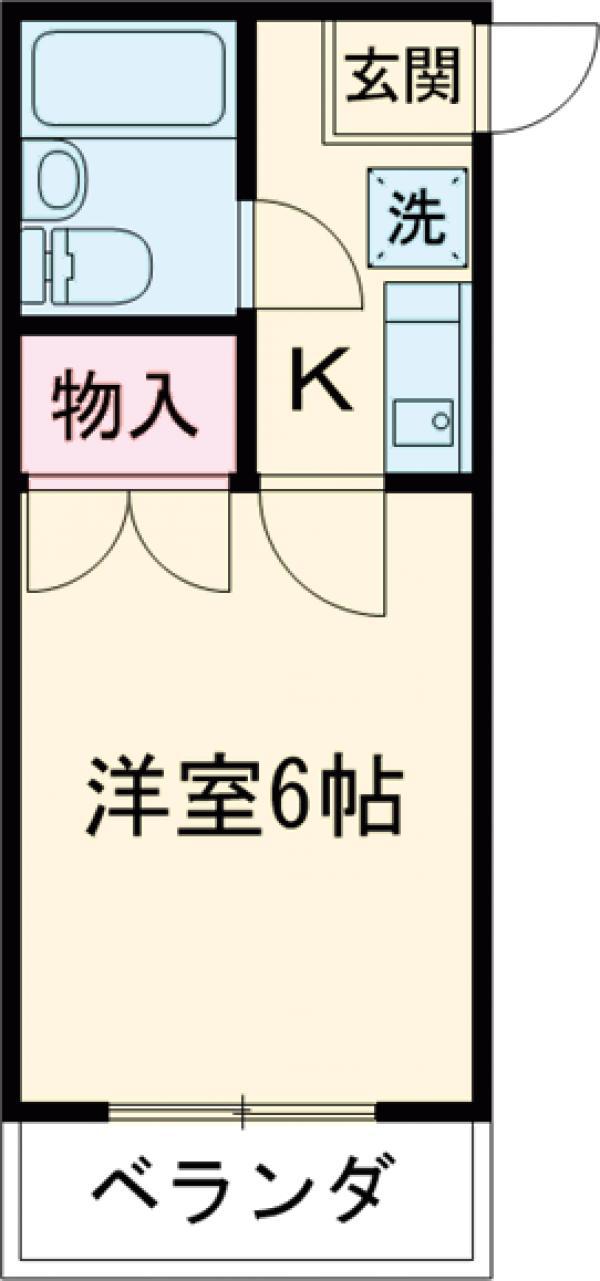 クロノス小金井(1K/2階)の間取り写真