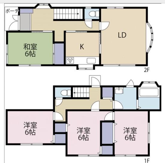 小田急電鉄小田原線 新百合ケ丘駅 徒歩26分 2階建 築28年(4LDK)の間取り写真