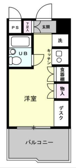 スカイコート明大前第2(ワンルーム/5階)の間取り写真
