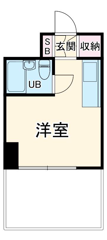 ライオンズマンション伊勢佐木町西第2(ワンルーム/2階)の間取り写真