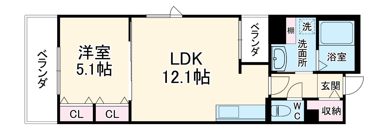 DO DREAM杉屋町(1LDK/2階)の間取り写真