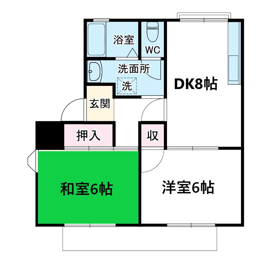 ロイヤルワールド88(2DK/2階)の間取り写真
