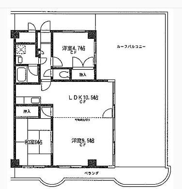 TEK藤沢ハイツ(3LDK/5階)の間取り写真