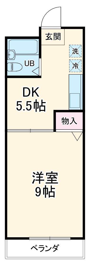 藤井マンション高倉(1DK/3階)の間取り写真