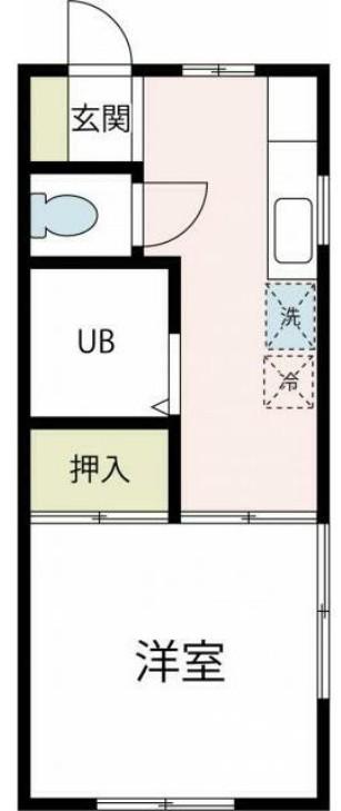 ハイツカオリ2(1K/1階)の間取り写真