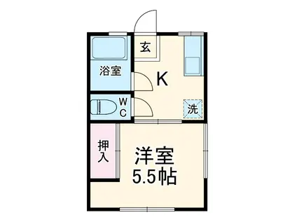 シティハイムわかば(1K/1階)の間取り写真