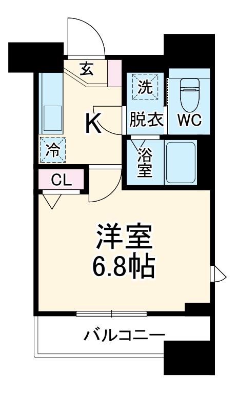 POWERHOUSE BKⅡ(1K/4階)の間取り写真
