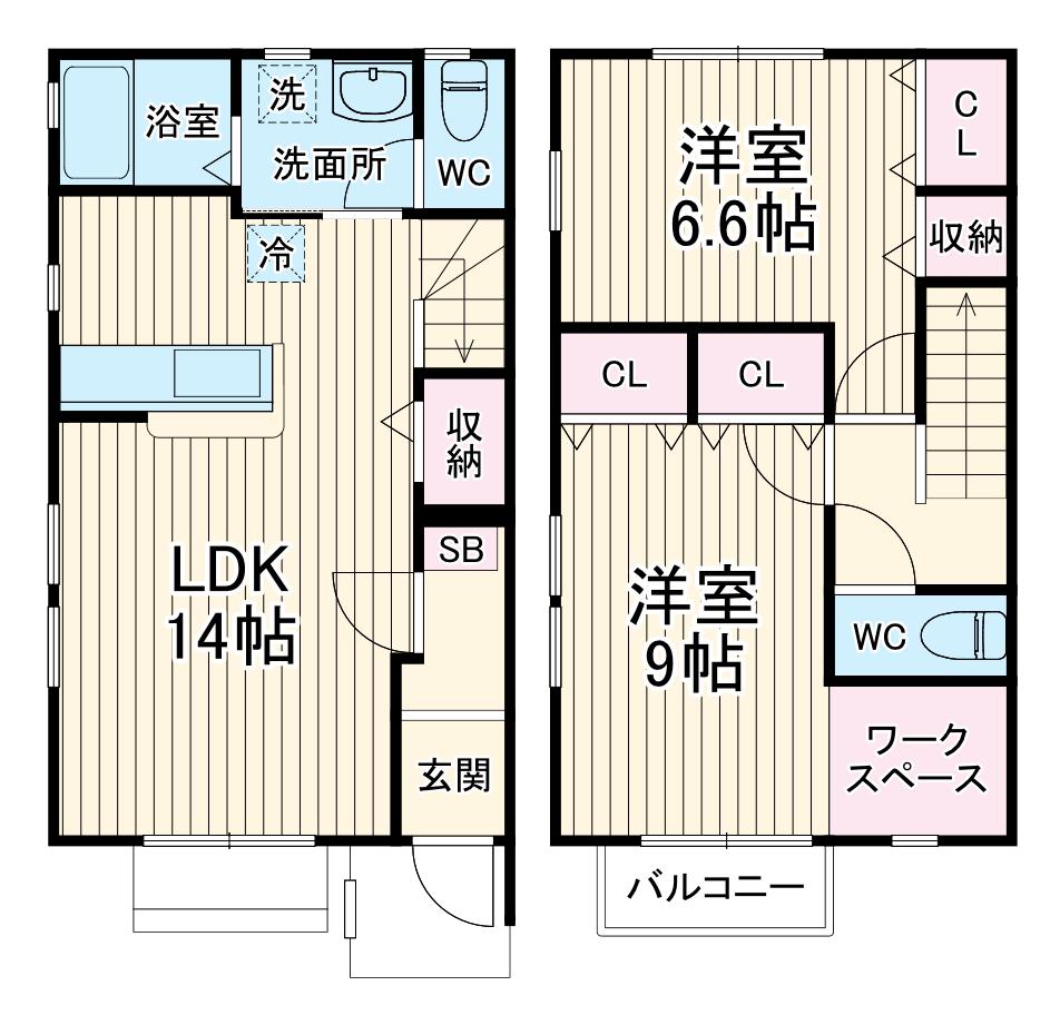ウエイトハイツ　トクラ　A(2LDK)の間取り写真