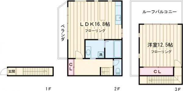 東京都荒川線 栄町駅(東京) 徒歩4分 3階建 築56年(1LDK)の間取り写真
