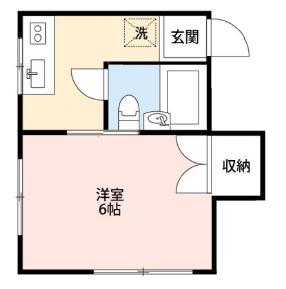 宝コーポ(1K/2階)の間取り写真