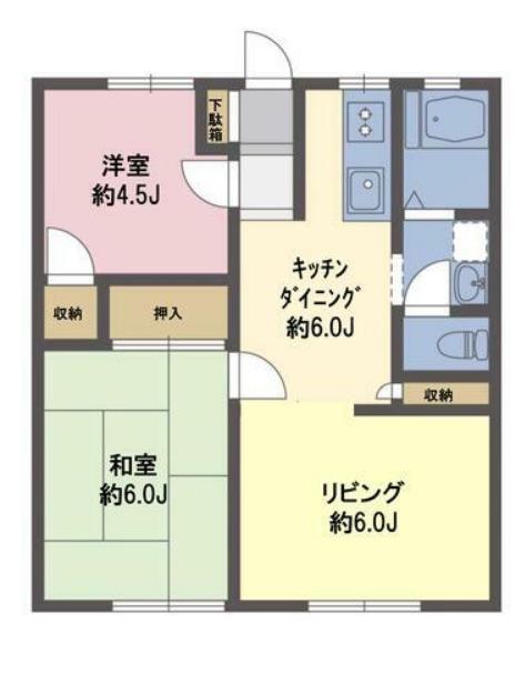八千代ガーデンハイツC棟(3DK/1階)の間取り写真