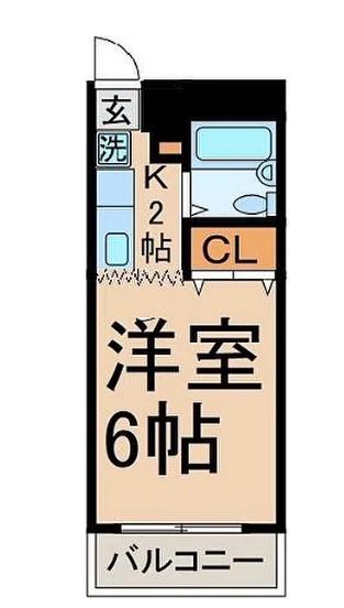 コーポ小荷田(1K/2階)の間取り写真