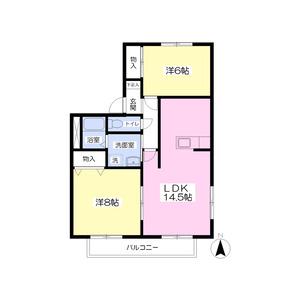 ムスカリ(2LDK/1階)の間取り写真