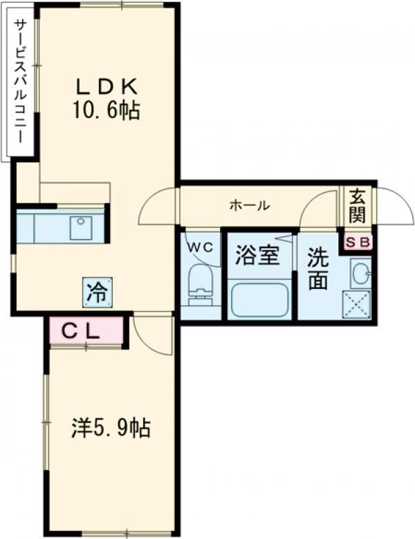 パルゼ経堂(1LDK/2階)の間取り写真