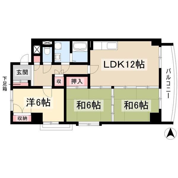 フォーブル日進(3LDK/4階)の間取り写真