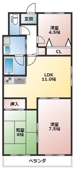 ロイヤル本郷マンション(3LDK/3階)の間取り写真
