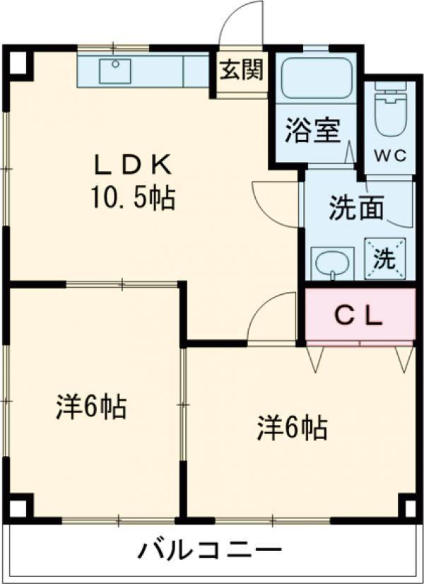 メゾン立木(2LDK/1階)の間取り写真