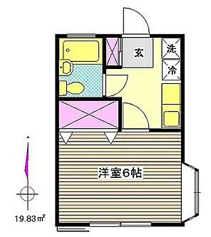 花栗INN(1K/1階)の間取り写真