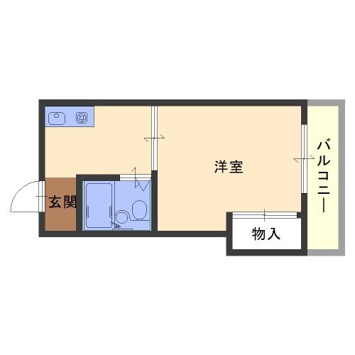 ルミナスコート(1DK/2階)の間取り写真