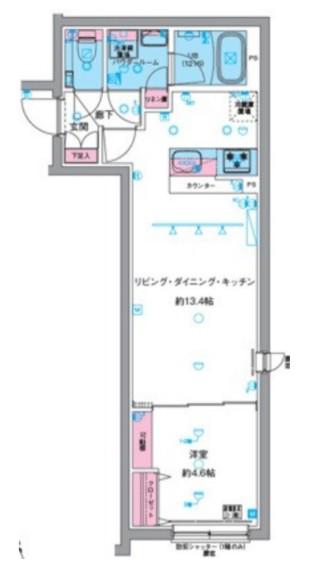 ジェノヴィア中野坂上(1LDK/3階)の間取り写真