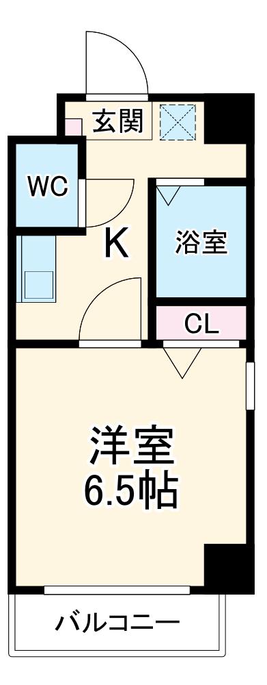 万宝マンション(1K/7階)の間取り写真