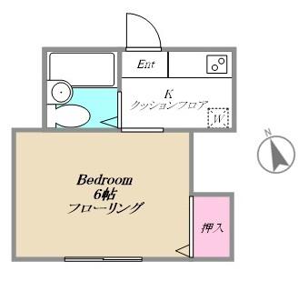 サンライズ(1K/1階)の間取り写真