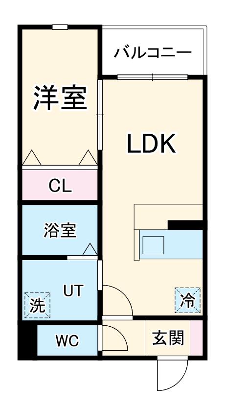 ジュエル喜多山Ⅱ(1LDK/2階)の間取り写真