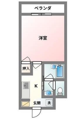 オアシスヴィラエスペランサ(1K/4階)の間取り写真