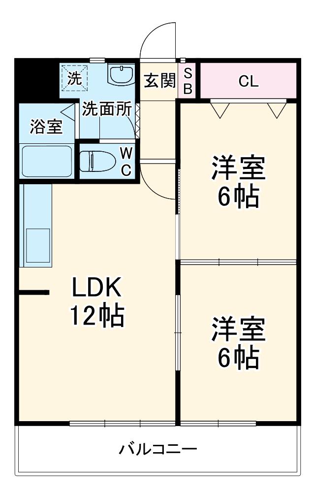 ユーズアーク(2LDK/4階)の間取り写真