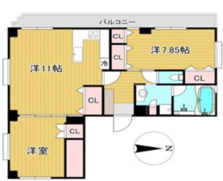 RE-EX吉祥寺(2LDK/7階)の間取り写真