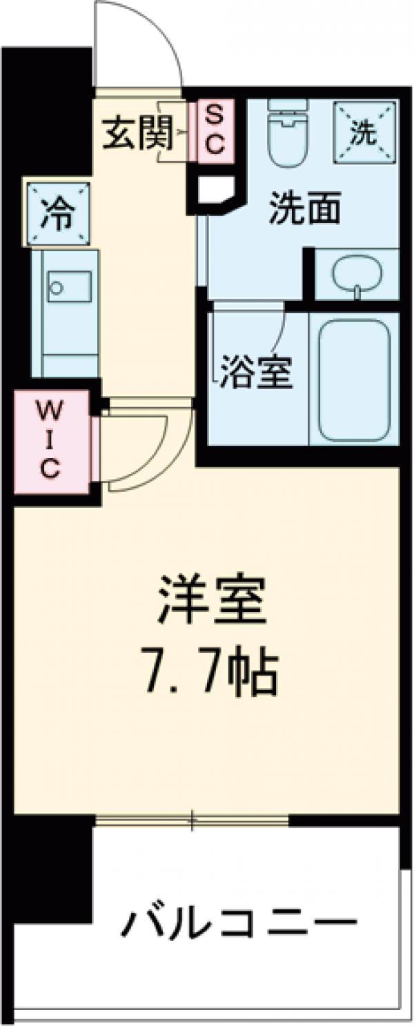 ザ・パークハビオ上北沢(1K/6階)の間取り写真